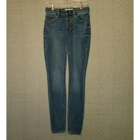 CAbi Jeans Cabi Button Fly Skinny Jeans Medium Wash Womens Sz